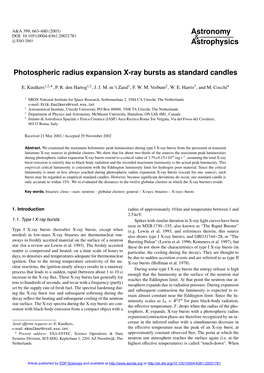 Photospheric Radius Expansion X-Ray Bursts As Standard Candles