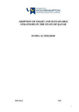 Adoption of Smart and Sustainable Strategies in the State of Qatar