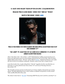 G-Eazy Halsey Him & I Release