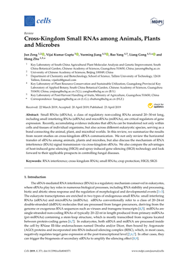 Cross-Kingdom Small Rnas Among Animals, Plants and Microbes