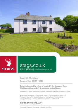 Stags.Co.Uk 01237 425030 | Bideford@Stags.Co.Uk