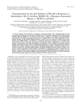 Transactivation by the P65 Subunit of NF-B in Response to Interleukin-1