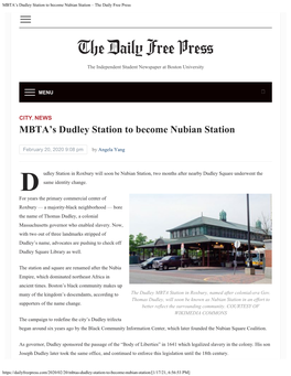 MBTA's Dudley Station to Become Nubian Station