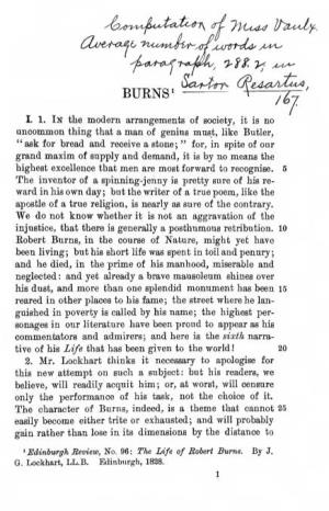 Carlyle's Essay on Burns;