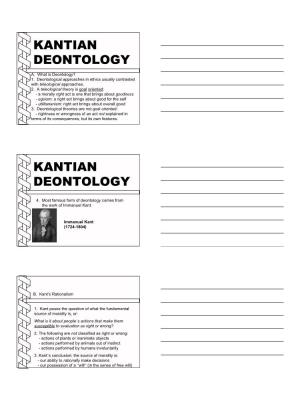 Kantian Deontology