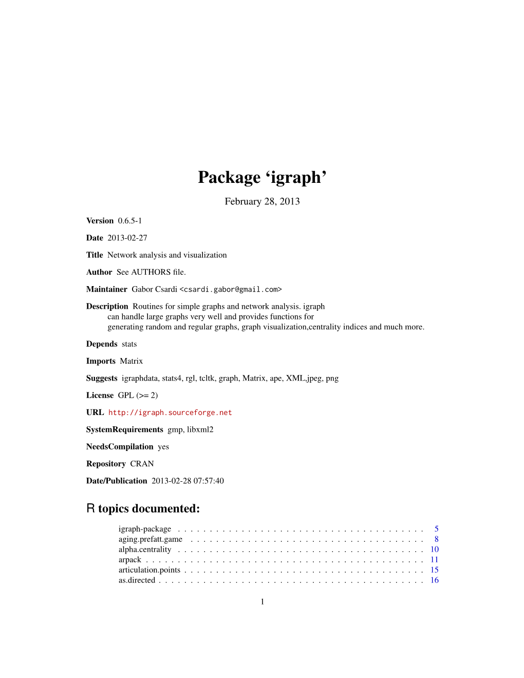 Package 'Igraph'