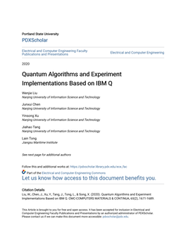 Quantum Algorithms and Experiment Implementations Based on IBM Q