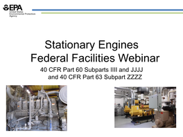 Stationary Engines Federal Facilities Webinar