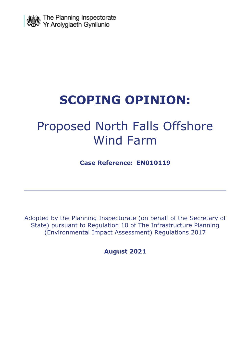 SCOPING OPINION: Proposed North Falls Offshore Wind Farm