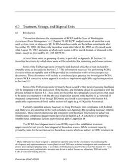 6.0 Treatment, Storage, and Disposal Unit Process