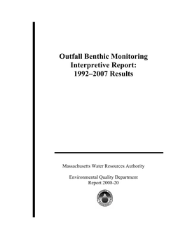 Outfall Benthic Monitoring Interpretive Report: 1992–2007 Results