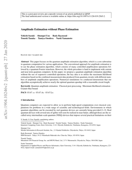 Amplitude Estimation Without Phase Estimation 3