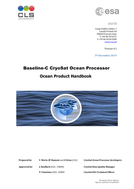 Cryosat Baseline-C Ocean Product Handbook