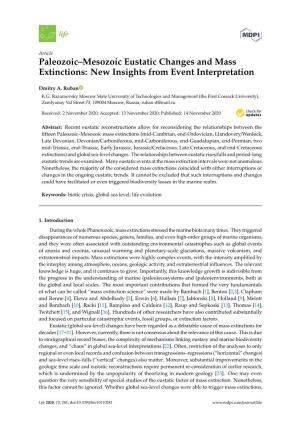 Paleozoic–Mesozoic Eustatic Changes and Mass Extinctions: New Insights from Event Interpretation