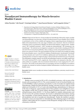 Neoadjuvant Immunotherapy for Muscle-Invasive Bladder Cancer