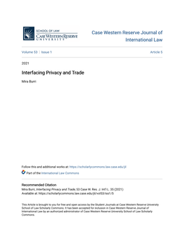 Interfacing Privacy and Trade