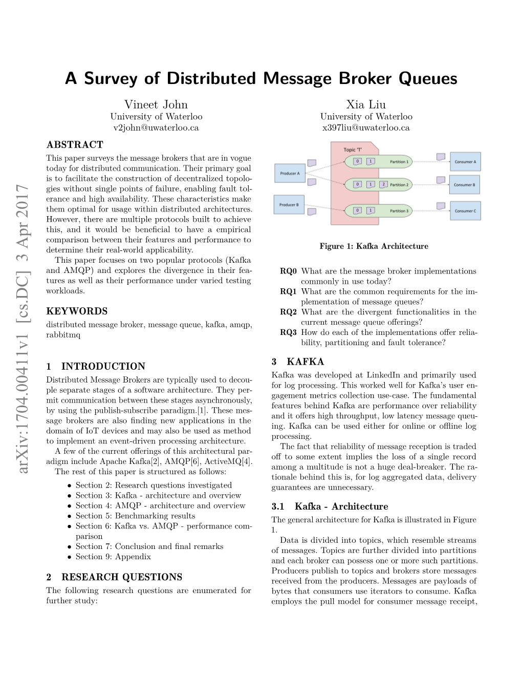 A Survey of Distributed Message Broker Queues