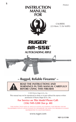 AR-556 Instruction Manual