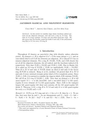 Jacobson Radical and Nilpotent Elements