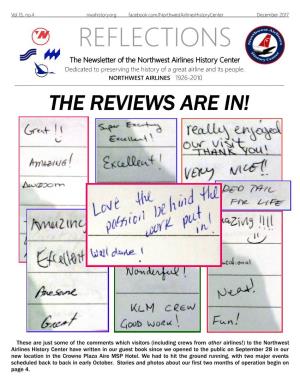 REFLECTIONS the Newsletter of the Northwest Airlines History Center Dedicated to Preserving the History of a Great Airline and Its People