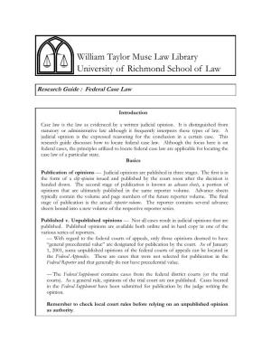 William Taylor Muse Law Library University of Richmond School of Law