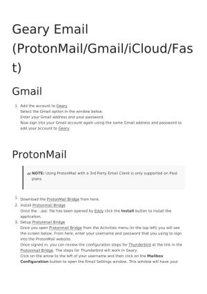Geary Email (Protonmail/Gmail/Icloud/Fast)