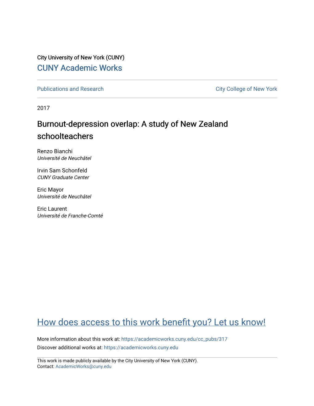 Burnout-Depression Overlap: a Study of New Zealand Schoolteachers