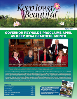 Governor Reynolds Proclaims April As Keep Iowa Beautiful Month