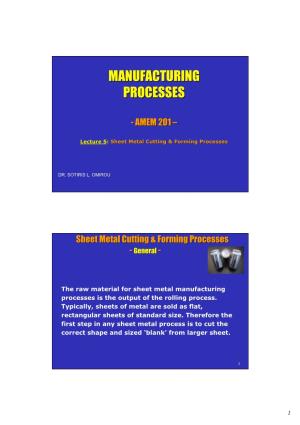 Manufacturing Processesprocesses