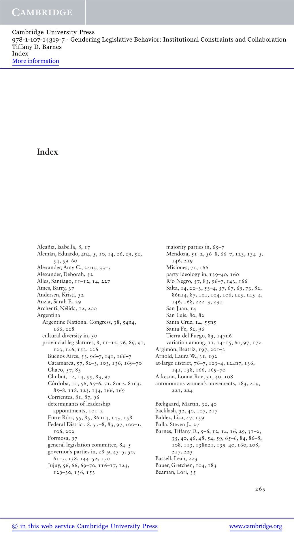 Gendering Legislative Behavior: Institutional Constraints and Collaboration Tiffany D