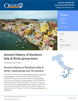Southern Italy & Sicily | Small Group Tour for Seniors | Odyssey Traveller