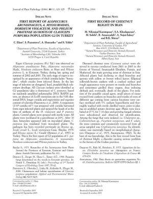 First Report of Alopecurus Arundinaceus, A