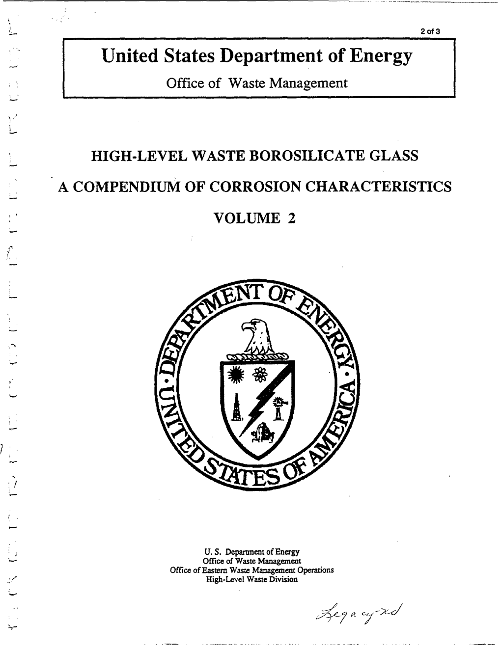 High-Level Waste Borosilicate Glass a Compendium of Corrosion Characteristics