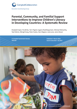 Parental, Community, and Familial Support Interventions to Improve Children’S Literacy in Developing Countries: a Systematic Review