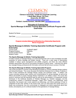 Sports Massage & Athletic Training Specialist Certificate Program With