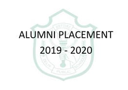 Alumni Placement 2019 - 2020