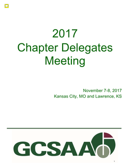 2017 Chapter Delegates Meeting