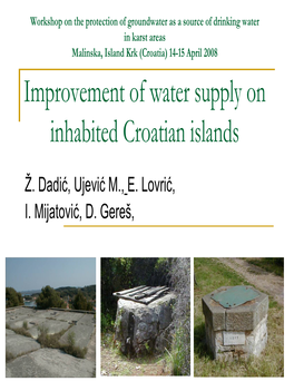 Improvement of Water Supply on Inhabited Croatian Islands