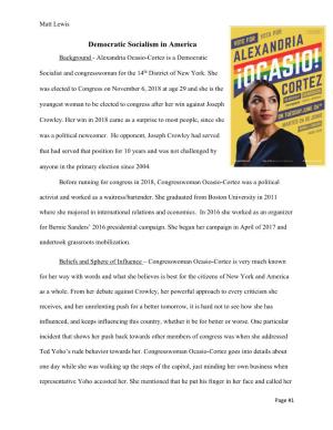 Democratic Socialism in America Background - Alexandria Ocasio-Cortez Is a Democratic