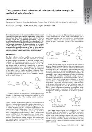 The Asymmetric Birch Reduction and Reduction–Alkylation Strategies For