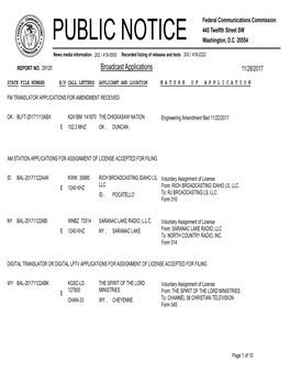 Broadcast Applications 11/28/2017