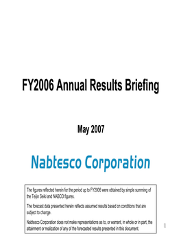 Annual Results Briefing