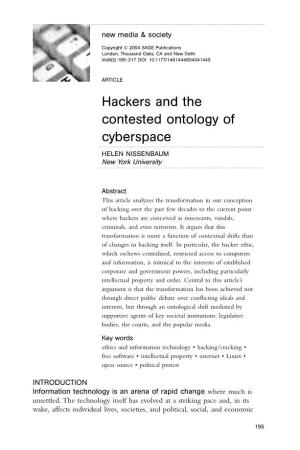 Hackers and the Contested Ontology of Cyberspace