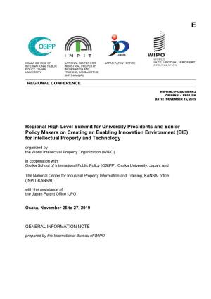 Regional High-Level Summit for University Presidents And