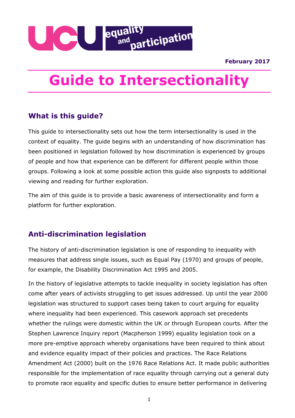 Guide to Intersectionality