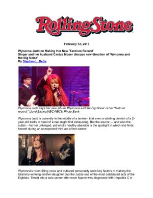 'Tantrum Record' Singer and Her Husband Cactus Moser Discuss New Direction of 'Wynonna and the Big Noise' by Stephen L