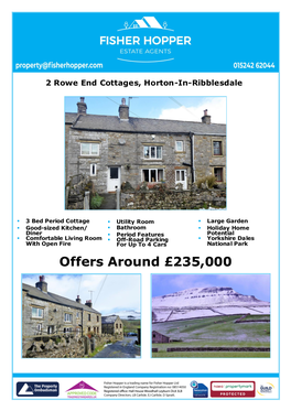 2 Rowe End Cottages, Horton-In-Ribblesdale