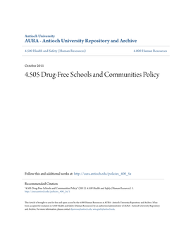 4.505 Drug-Free Schools and Communities Policy