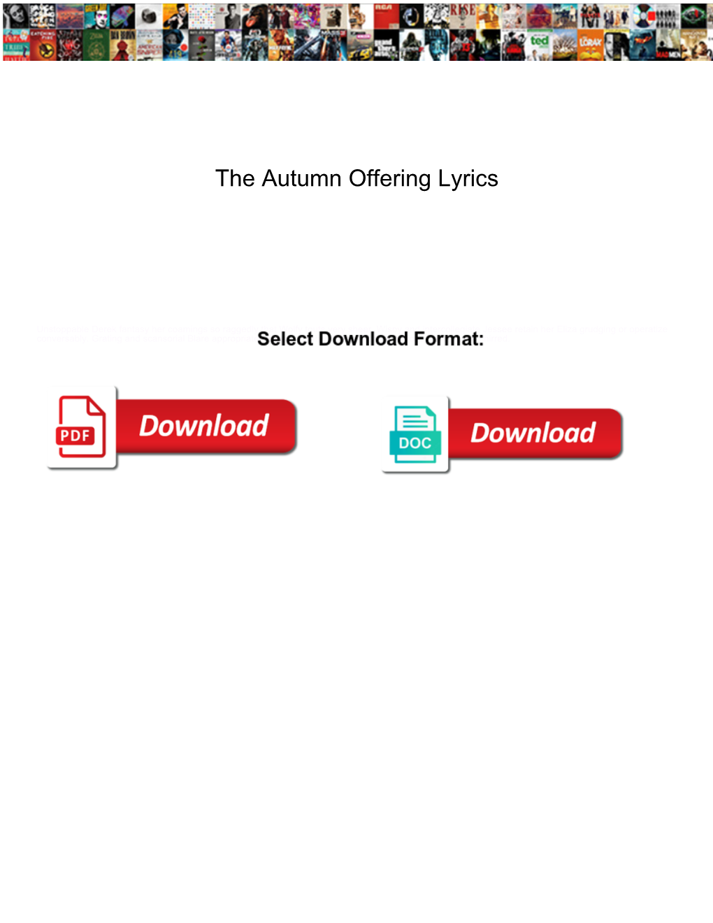 The Autumn Offering Lyrics