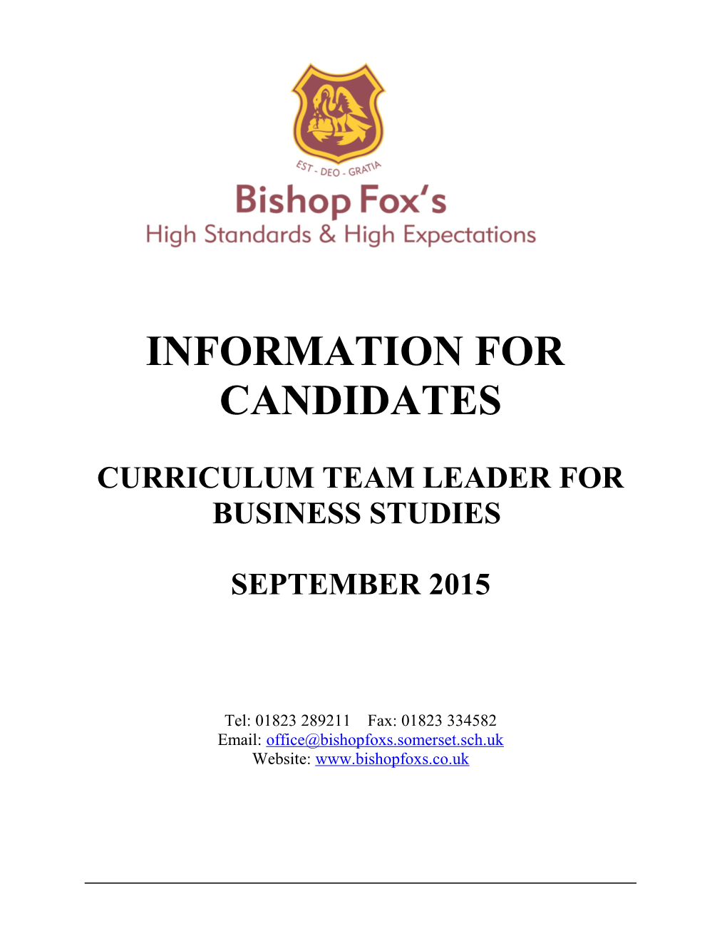 Curriculum Team Leader for Business Studies